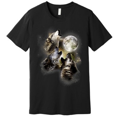 Wolf Shirt Three Wolves Moon Wolf Moon Premium T-Shirt