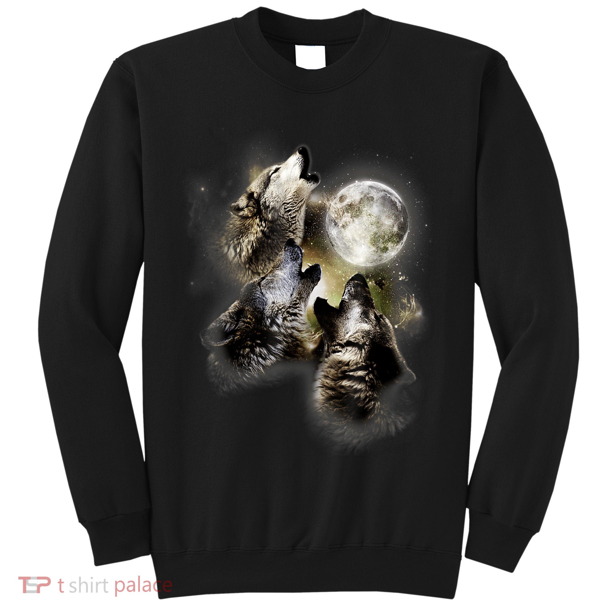 Wolf Shirt Three Wolves Moon Wolf Moon Tall Sweatshirt