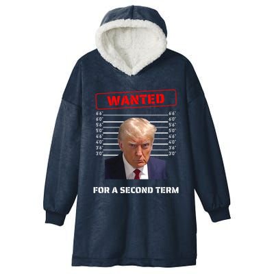 Wanted Second Term Pro Trump 2024 Gift Hooded Wearable Blanket