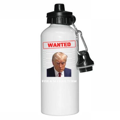 Wanted Second Term Pro Trump 2024 Gift Aluminum Water Bottle