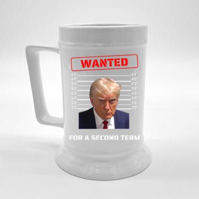 Wanted Second Term Pro Trump 2024 Gift Beer Stein