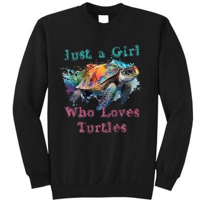 Watercolor Sea Turtle Just a That Loves Turtles Florida Sweatshirt