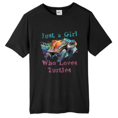 Watercolor Sea Turtle Just a That Loves Turtles Florida Tall Fusion ChromaSoft Performance T-Shirt