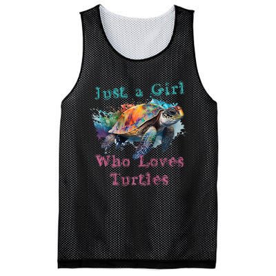 Watercolor Sea Turtle Just a That Loves Turtles Florida Mesh Reversible Basketball Jersey Tank