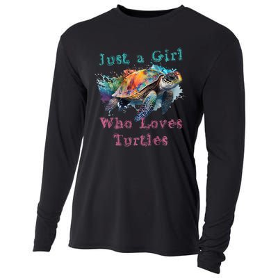 Watercolor Sea Turtle Just a That Loves Turtles Florida Cooling Performance Long Sleeve Crew