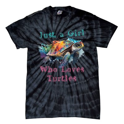 Watercolor Sea Turtle Just a That Loves Turtles Florida Tie-Dye T-Shirt