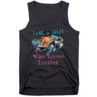 Watercolor Sea Turtle Just a That Loves Turtles Florida Tank Top