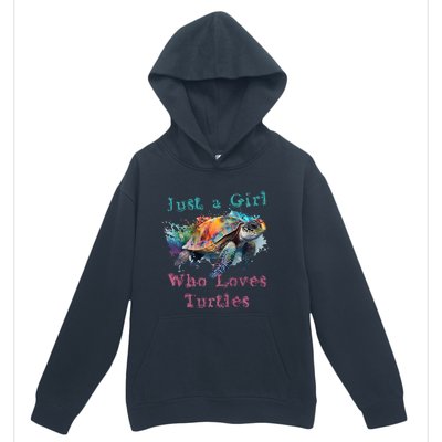 Watercolor Sea Turtle Just a That Loves Turtles Florida Urban Pullover Hoodie