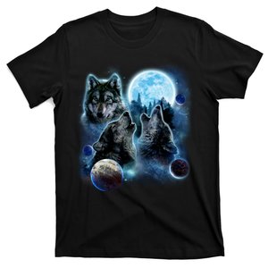 Wolf Shirt Three Wolves Moon Wolf Moon T-Shirt