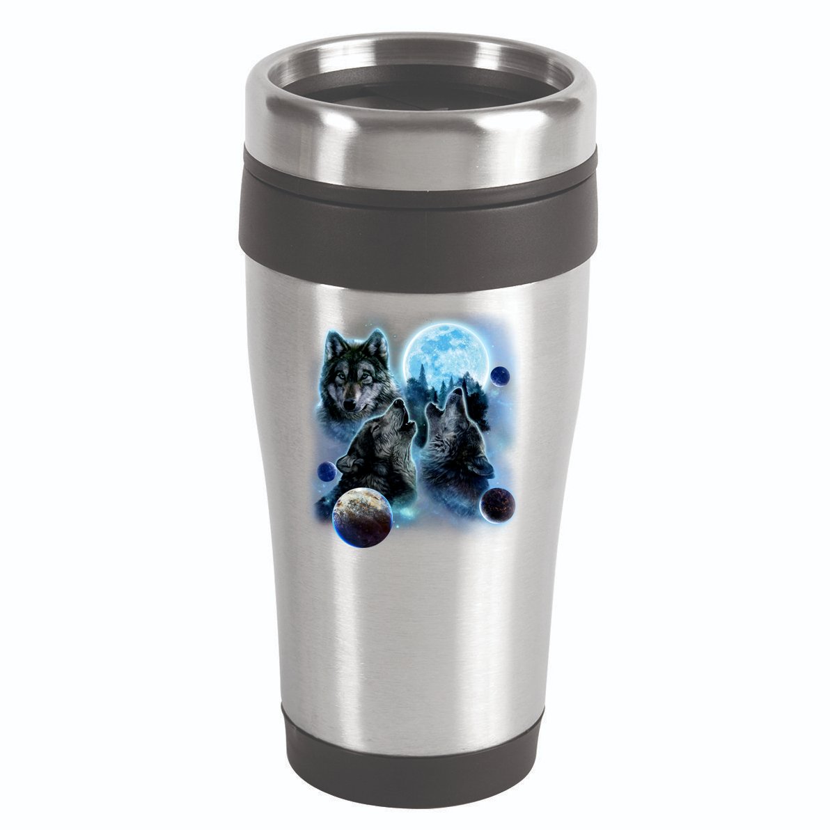 Wolf Shirt Three Wolves Moon Wolf Moon 16oz Travel Tumbler