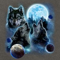 Wolf Shirt Three Wolves Moon Wolf Moon Cotton Canvas Backpack
