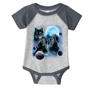 Wolf Shirt Three Wolves Moon Wolf Moon Infant Baby Jersey Bodysuit