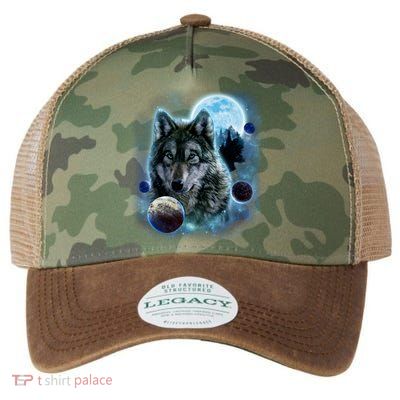Wolf Shirt Three Wolves Moon Wolf Moon Legacy Tie Dye Trucker Hat