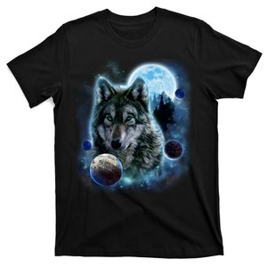 Wolf Shirt Three Wolves Moon Wolf Moon T-Shirt