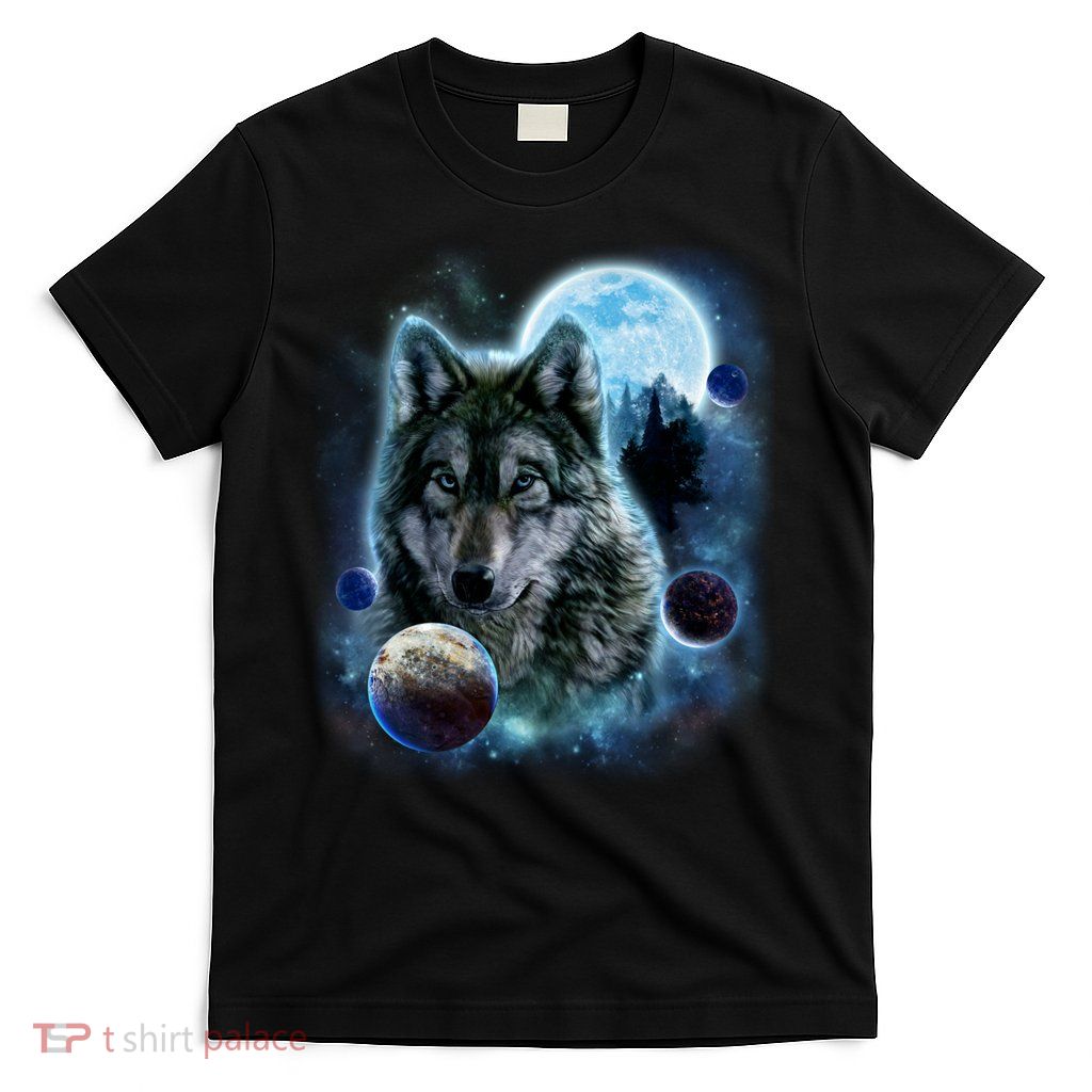 Wolf Shirt Three Wolves Moon Wolf Moon T-Shirt