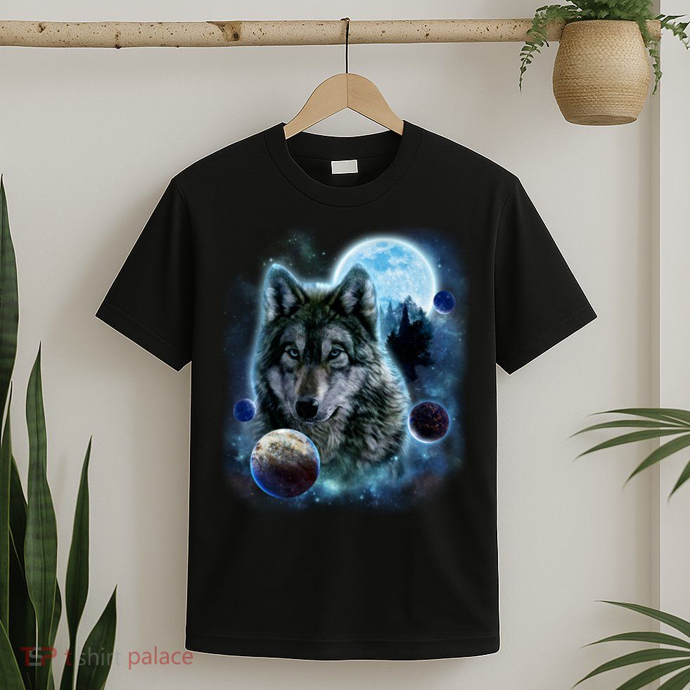 Wolf Shirt Three Wolves Moon Wolf Moon T-Shirt