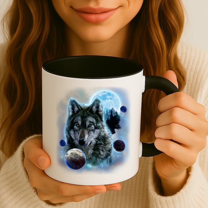 Wolf Shirt Three Wolves Moon Wolf Moon Mug