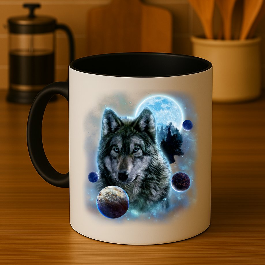 Wolf Shirt Three Wolves Moon Wolf Moon Mug