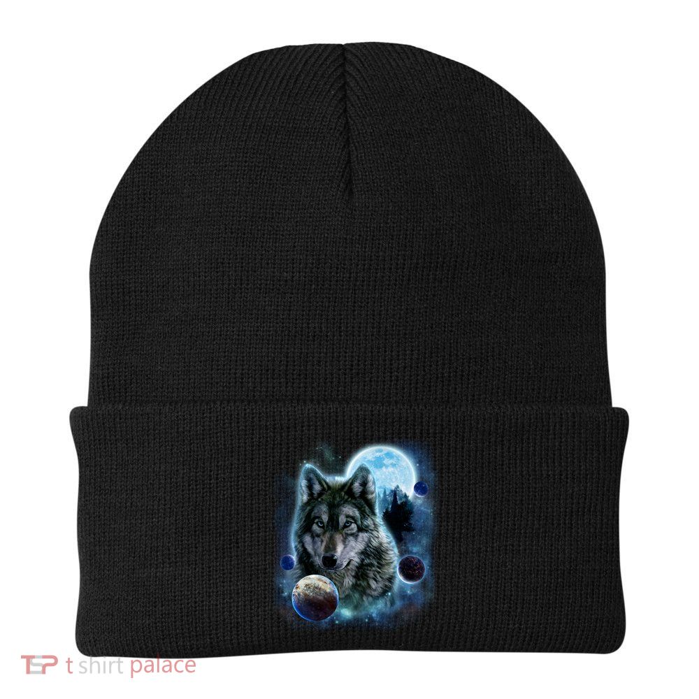 Wolf Shirt Three Wolves Moon Wolf Moon Beanie