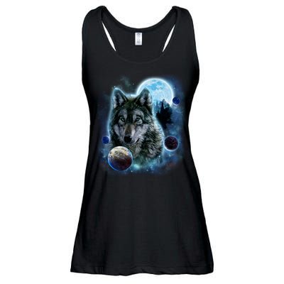 Wolf Shirt Three Wolves Moon Wolf Moon Ladies Essential Flowy Tank