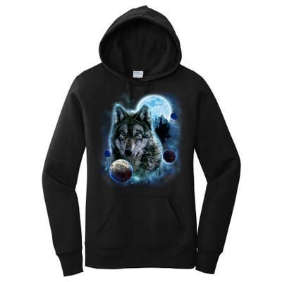 Wolf Shirt Three Wolves Moon Wolf Moon Women's Pullover Hoodie