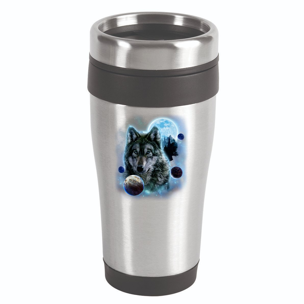 Wolf Shirt Three Wolves Moon Wolf Moon 16oz Travel Tumbler