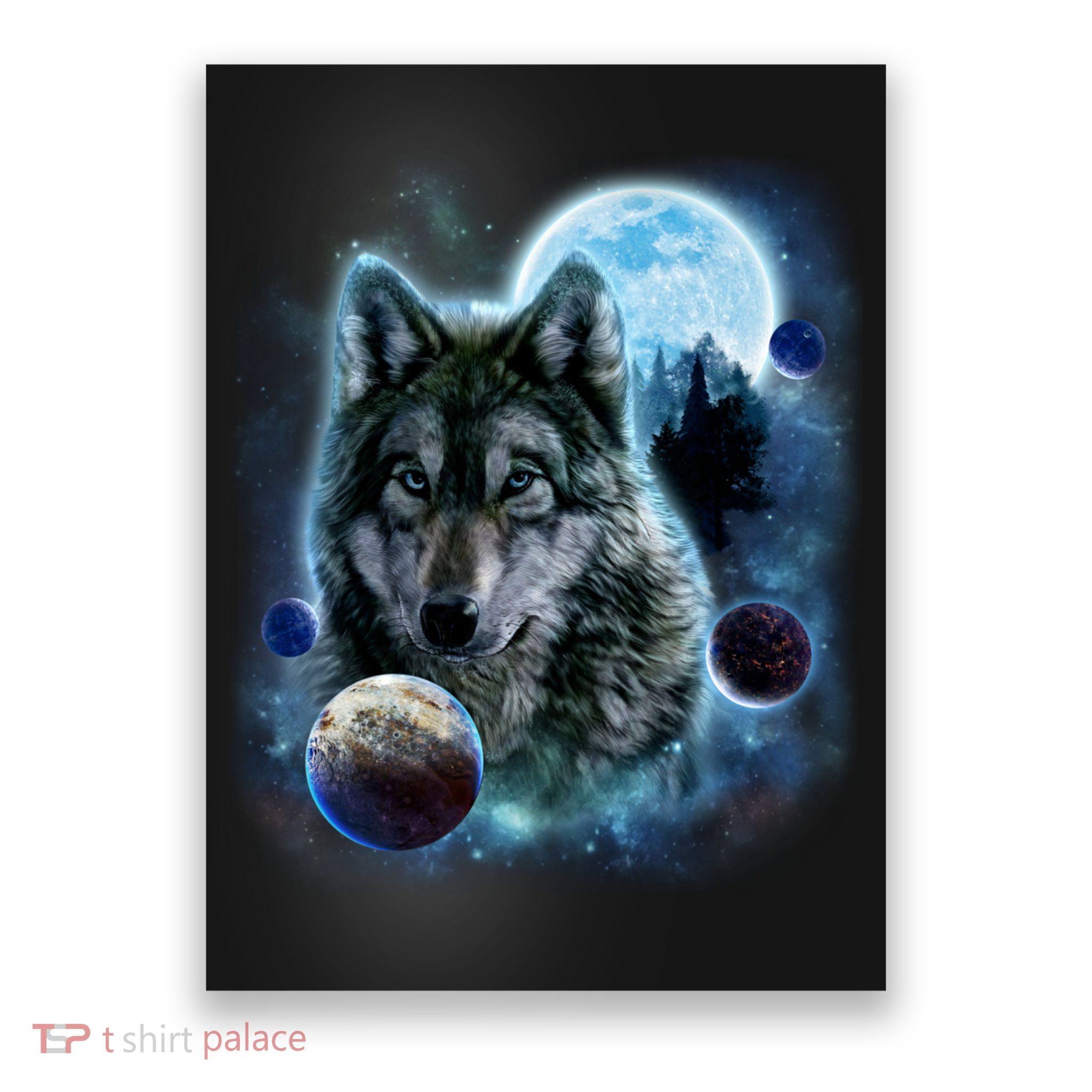 Wolf Shirt Three Wolves Moon Wolf Moon Poster
