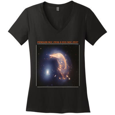 Webb Space Telescope The Penguin And Egg Ngc 2936 2937 Jwst Women's V-Neck T-Shirt