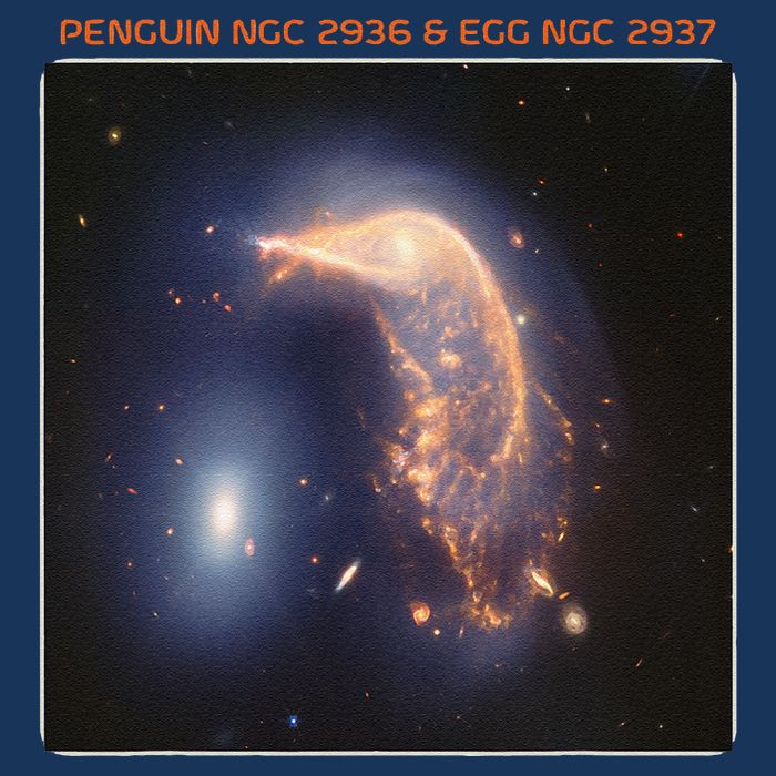 Webb Space Telescope The Penguin And Egg Ngc 2936 2937 Jwst Infant Baby Jersey Bodysuit