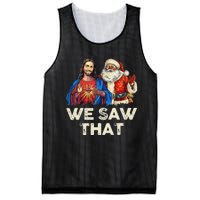 We Saw That Funny Santa Jesus Christmas Holiday Mesh Reversible Basketball Jersey Tank