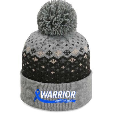 Warrior Stronger Than Cancer Colon Cancer Awareness Great Gift The Baniff Cuffed Pom Beanie