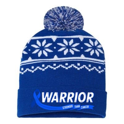 Warrior Stronger Than Cancer Colon Cancer Awareness Great Gift USA-Made Snowflake Beanie