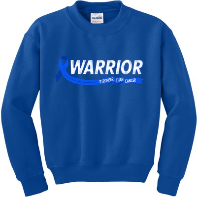 Warrior Stronger Than Cancer Colon Cancer Awareness Great Gift Kids Sweatshirt