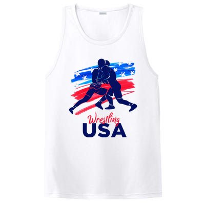 Wrestling Support The Team Wrestling Athlete Usa Flag PosiCharge Competitor Tank