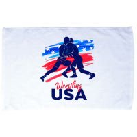 Wrestling Support The Team Wrestling Athlete Usa Flag Microfiber Hand Towel