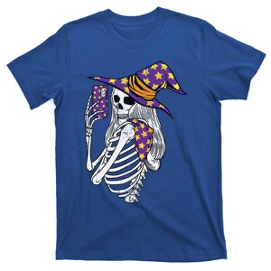 Witch Skeleton Taking Sie Mirror Photo Phone Camera Gift T-Shirt