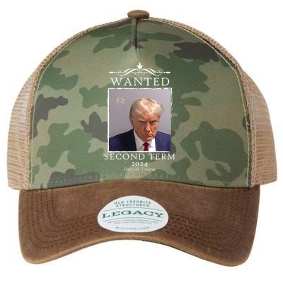 Wanted Second Term 2024 Trump Donald Mugshot Legacy Tie Dye Trucker Hat