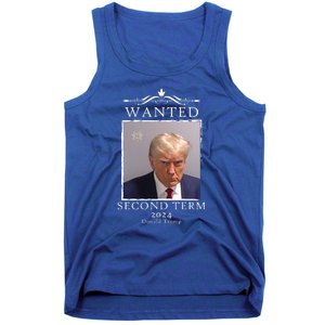 Wanted Second Term 2024 Trump Donald Mugshot Tank Top