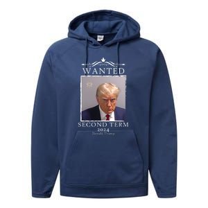 Wanted Second Term 2024 Trump Donald Mugshot Performance Fleece Hoodie