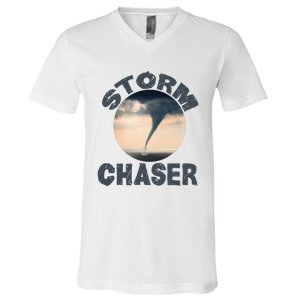 Weather Storm Tornado Hurricane Chaser V-Neck T-Shirt