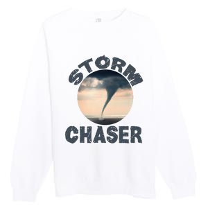 Weather Storm Tornado Hurricane Chaser Premium Crewneck Sweatshirt