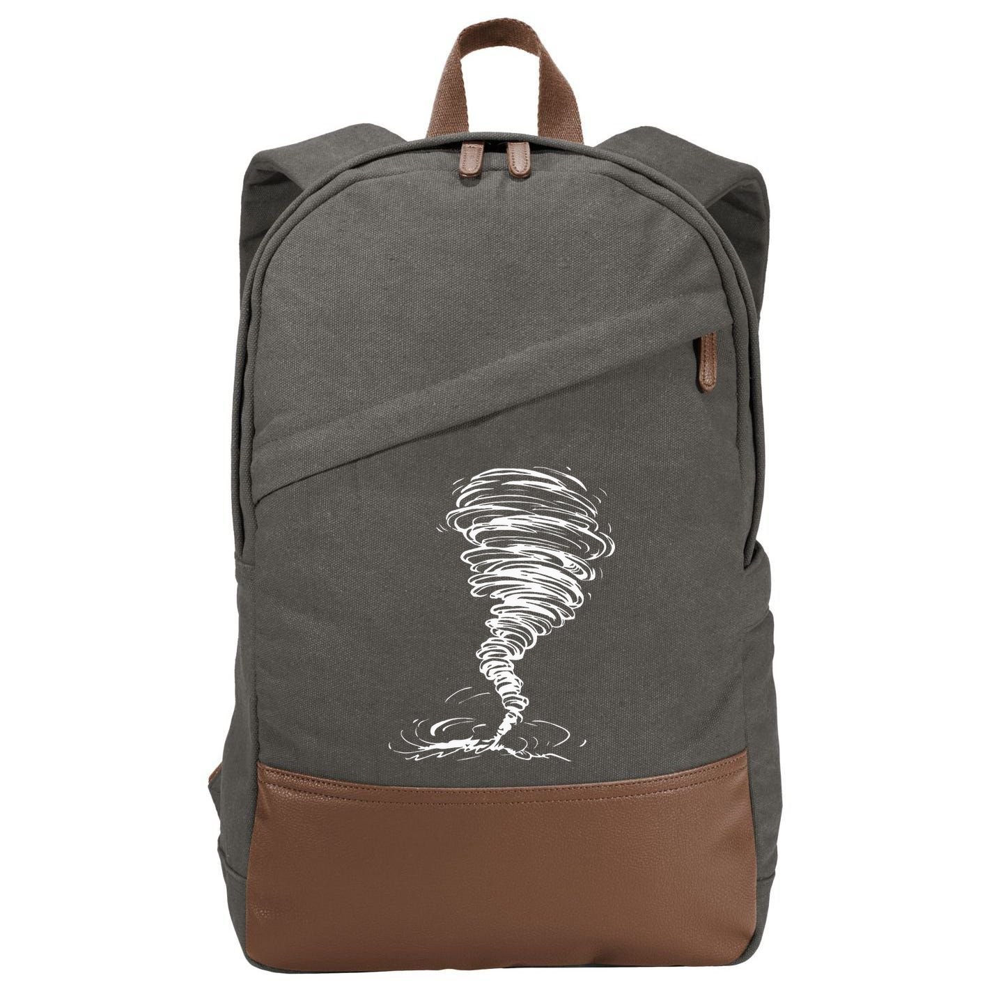 While Storm Tornado Twister Hurricane Weather Scary Costume Cotton Canvas Backpack