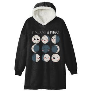 Women Science Teacher Moon Phases Scientist Hooded Wearable Blanket