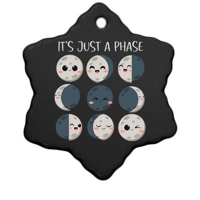 Women Science Teacher Moon Phases Scientist Ceramic Star Ornament