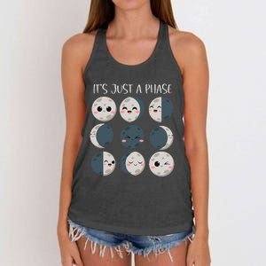 Women Science Teacher Moon Phases Scientist Women's Knotted Racerback Tank