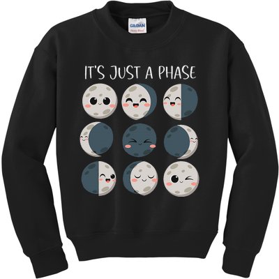 Women Science Teacher Moon Phases Scientist Kids Sweatshirt