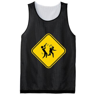 Warning Sign Trumpet Funny Trumpeter Instrument Lover Outfit Mesh Reversible Basketball Jersey Tank