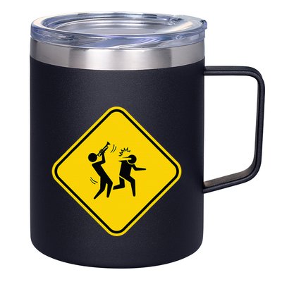 Warning Sign Trumpet Funny Trumpeter Instrument Lover Outfit 12oz Stainless Steel Coffee Mug
