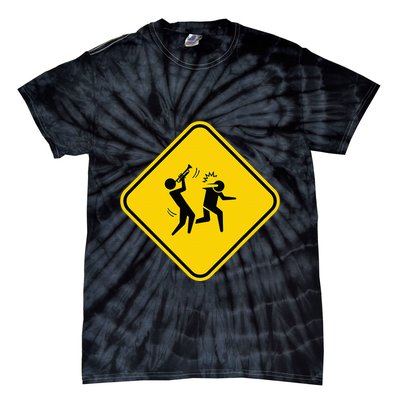 Warning Sign Trumpet Funny Trumpeter Instrument Lover Outfit Tie-Dye T-Shirt