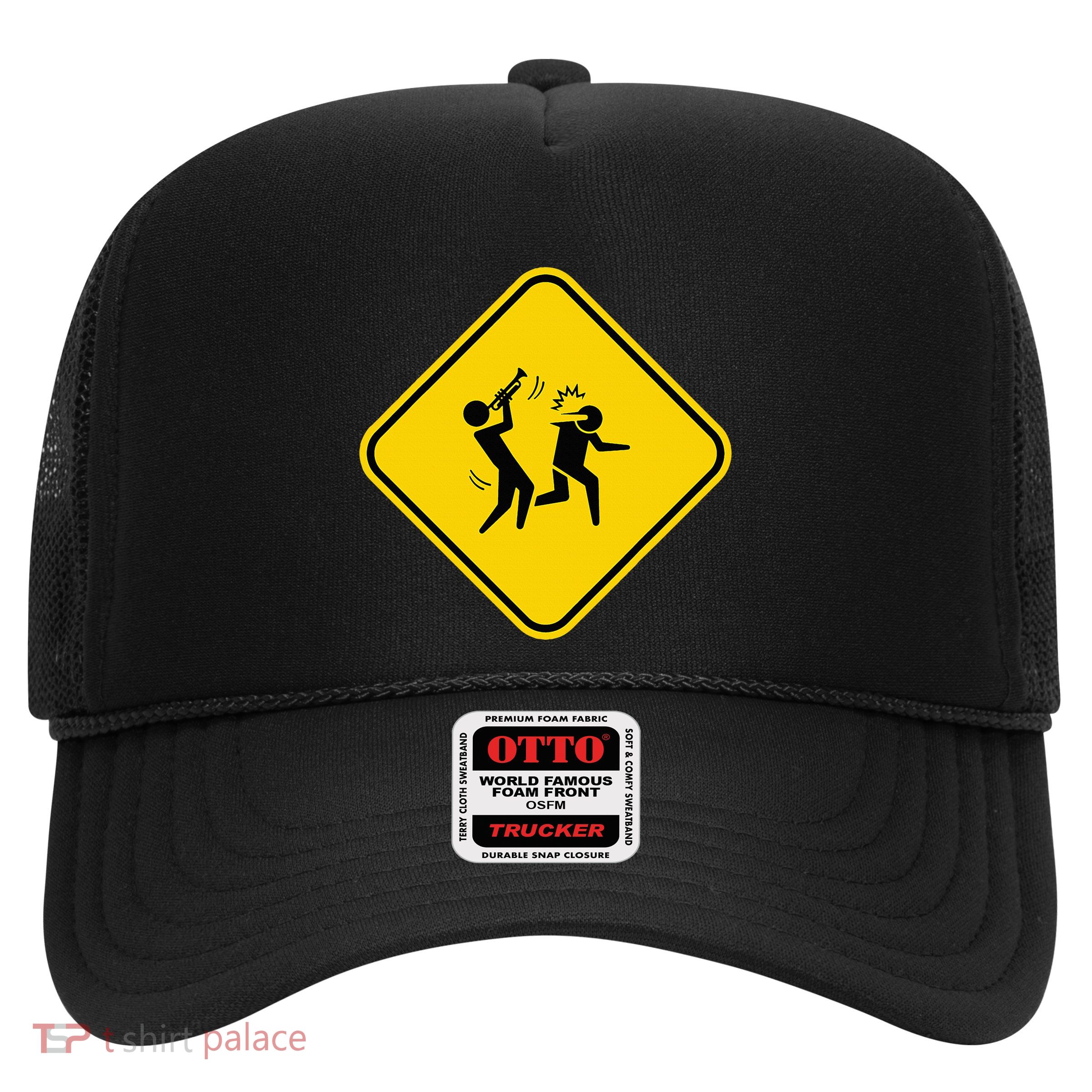 Warning Sign Trumpet Funny Trumpeter Instrument Lover Outfit Trucker Hat